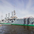 17 октября 1948 года в Санкт-Петербурге отправлен на стоянку крейсер «Аврора»